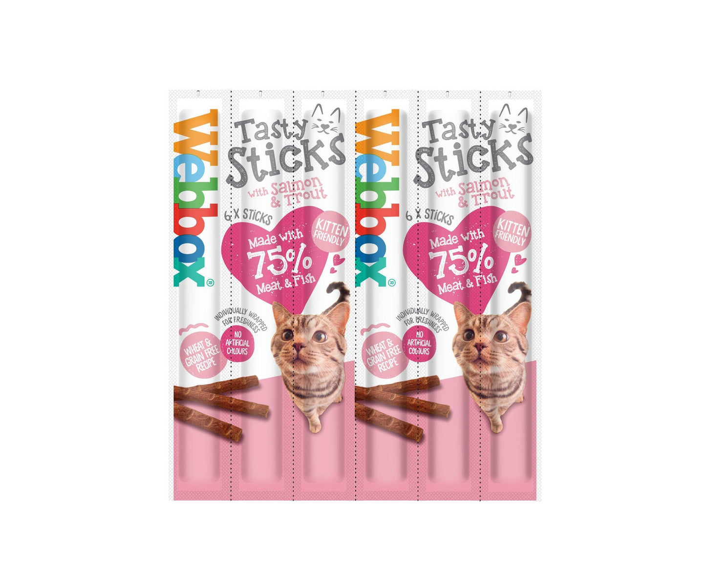 Webbox Tasty Sticks Cat Salmon & Trout 12 x 6 - North East Pet Shop Webbox
