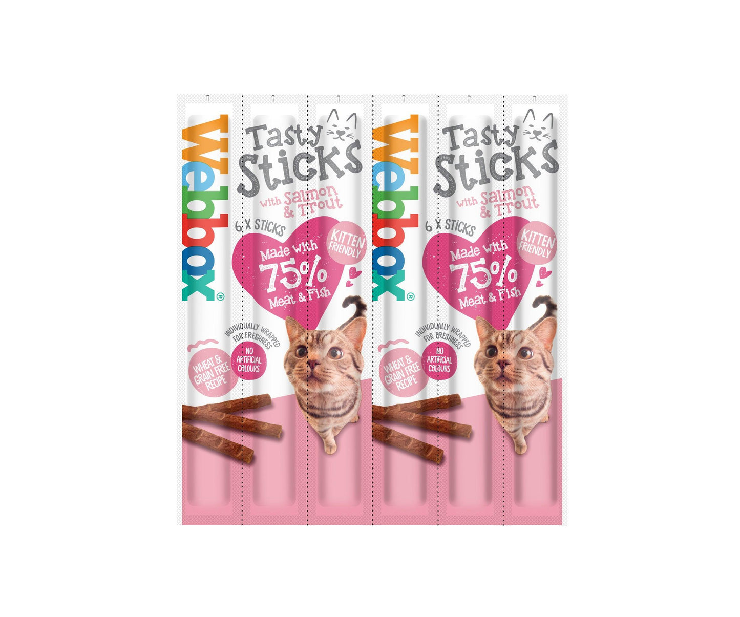 Webbox Tasty Sticks Cat Salmon & Trout 12 x 6 - North East Pet Shop Webbox