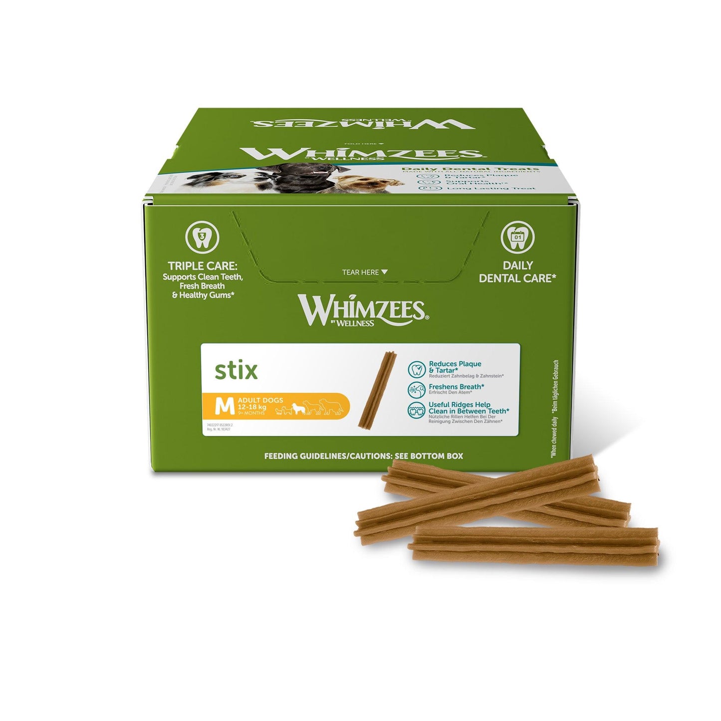 Whimzees Stix Box Med 100x150mm - North East Pet Shop Whimzees