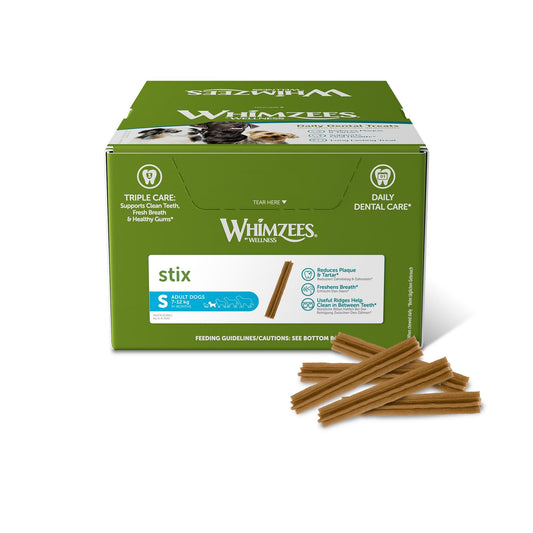 Whimzees Stix Box Sml 150x120mm - North East Pet Shop Whimzees