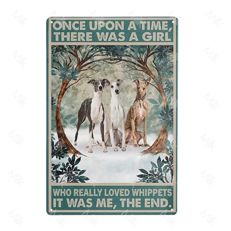 Whippet Dog Tin Sign - North East Pet Shop Dog Shack UK