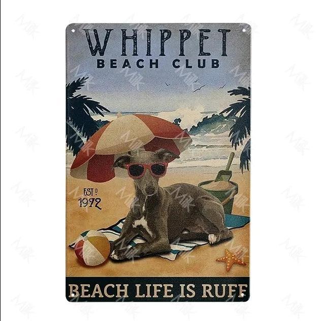 Whippet Dog Tin Sign - North East Pet Shop Dog Shack UK
