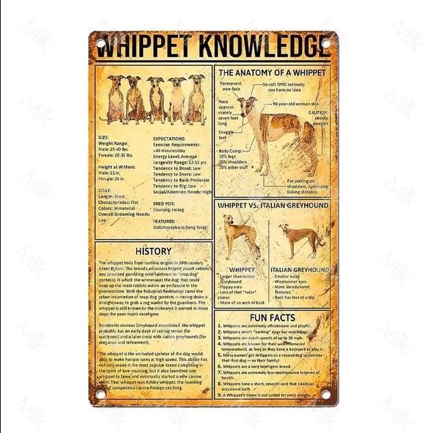 Whippet Dog Tin Sign - North East Pet Shop Dog Shack UK