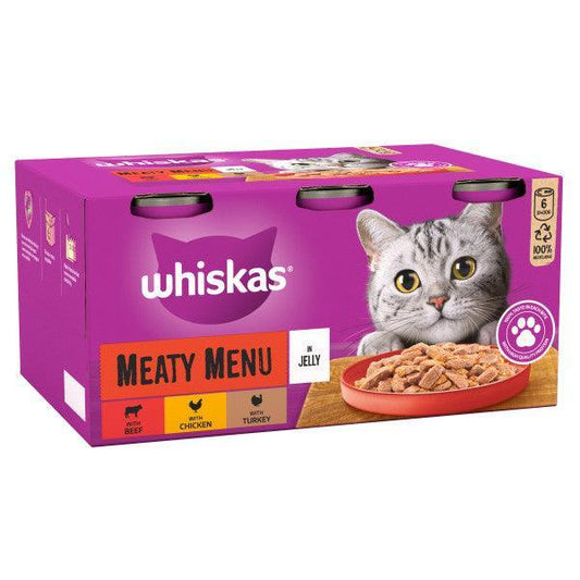 Whiskas 1+ Adult Meaty Menu in Jelly 4 x 6 x 400g - North East Pet Shop Whiskas