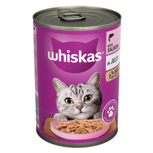 Whiskas 1+ Adult Salmon in Jelly Tins 12 x 400g - North East Pet Shop Whiskas