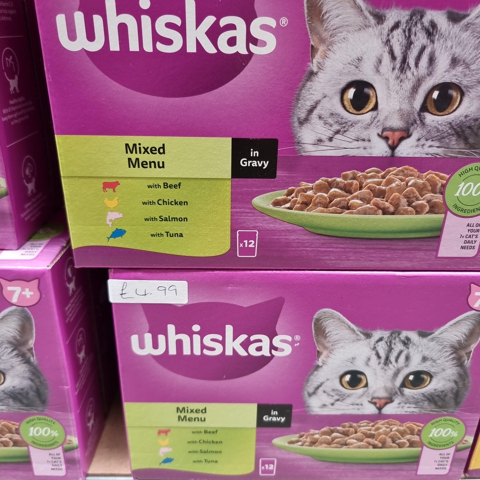 Whiskas 1+ Mixed Menu Adult Wet Cat Food Pouches in Jelly 12pk 85g - North East Pet Shop Whiskas