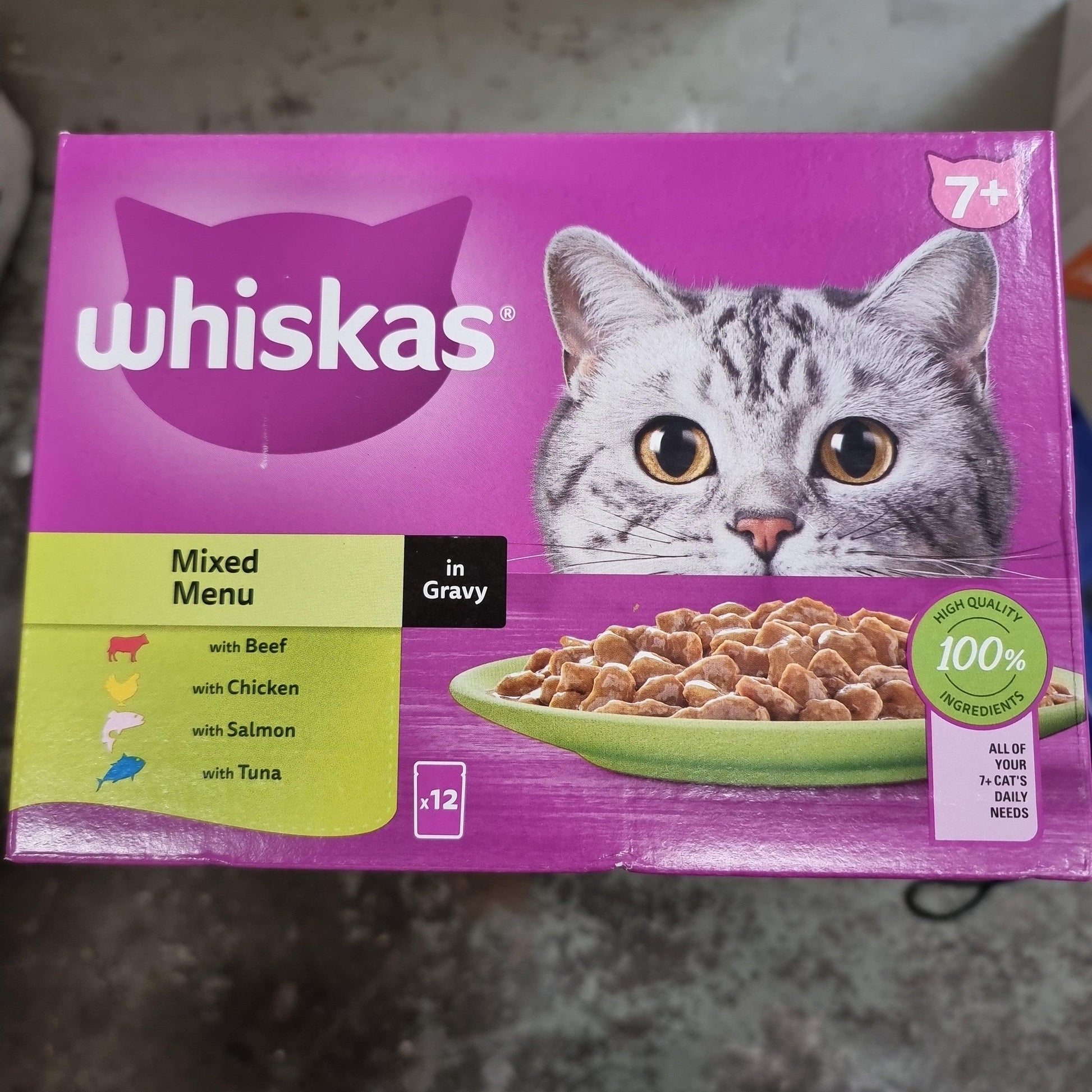 WHISKAS 7+ Cat Pouches Mixed Selection in Gravy 12pk 85g - North East Pet Shop Whiskas