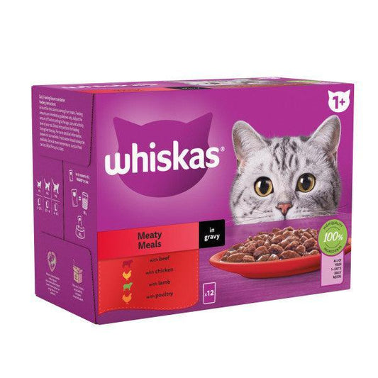 Whiskas Adult 1+ Meaty Meals in Gravy Pouches 4 x 12 x 85g - North East Pet Shop Whiskas