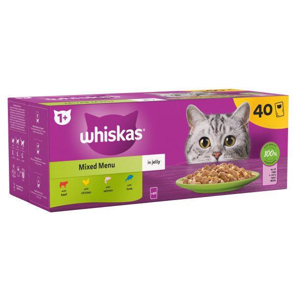 Whiskas Adult 1+ Mixed Menu in Jelly Pouches 40 x 85g - North East Pet Shop Whiskas