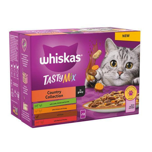 Whiskas Adult 1+ Tasty Mix Country Collection in Gravy 4 x 12 x 85g - North East Pet Shop Whiskas