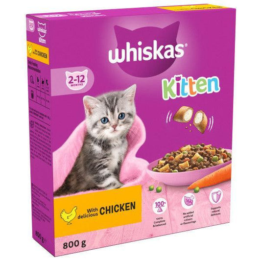 Whiskas Dry 2-12 Month Kitten Chicken 800g - North East Pet Shop Whiskas