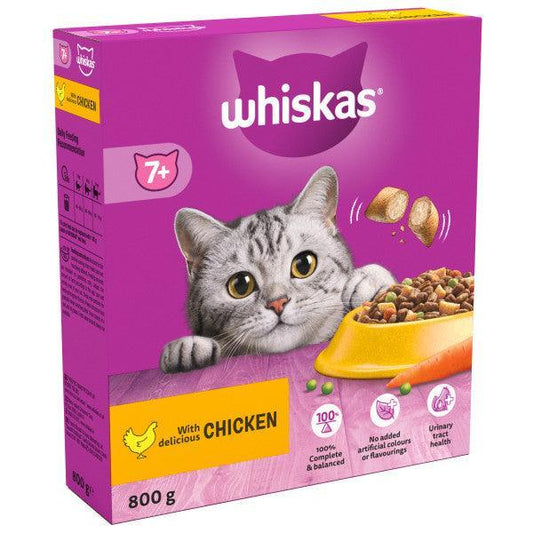 Whiskas Dry 7+ Chicken 800g - North East Pet Shop Whiskas