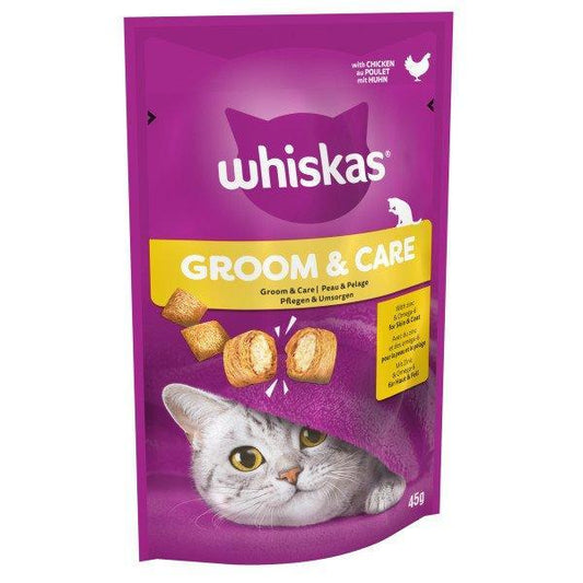 Whiskas Groom & Care with Chicken Cat Treat 45g - North East Pet Shop Whiskas