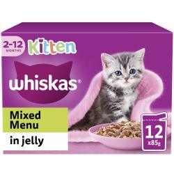 Whiskas Kitten Mixed Menu Wet Cat Food Pouches in Jelly 12pk, 85g - North East Pet Shop Whiskas