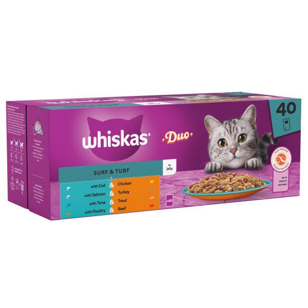 Whiskas Pch 1+ Duo SurfTurf Jel 40x85g - North East Pet Shop Whiskas