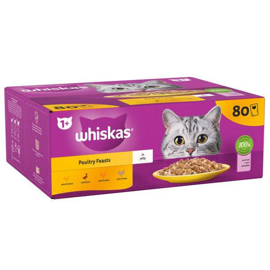 Whiskas Pch 1+ Poultry Fst Jelly 80x85g - North East Pet Shop Whiskas