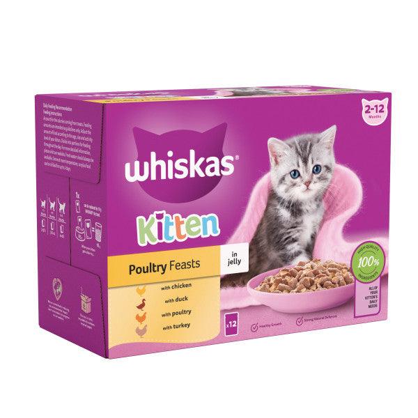 Whiskas Pch 2-12m Kit Pltry Jel 4x12x85g - North East Pet Shop Whiskas