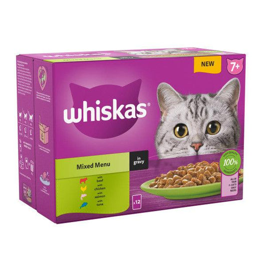 Whiskas Pch 7+ Mixed Menu Grv 4x12x85g - North East Pet Shop Whiskas