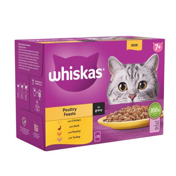 Whiskas Pch 7+ Poultry Fst Grv 4x12x85g - North East Pet Shop Whiskas