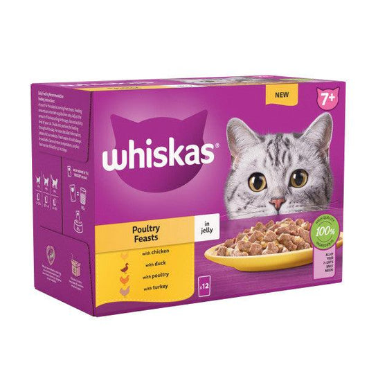 Whiskas Pch 7+ Poultry Fst Jel 4x12x85g - North East Pet Shop Whiskas