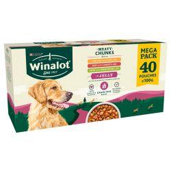 Winalot Meaty Chunks Pouches Mega Pack Mixed Chunks in Jelly 40pk, 100g - North East Pet Shop Winalot