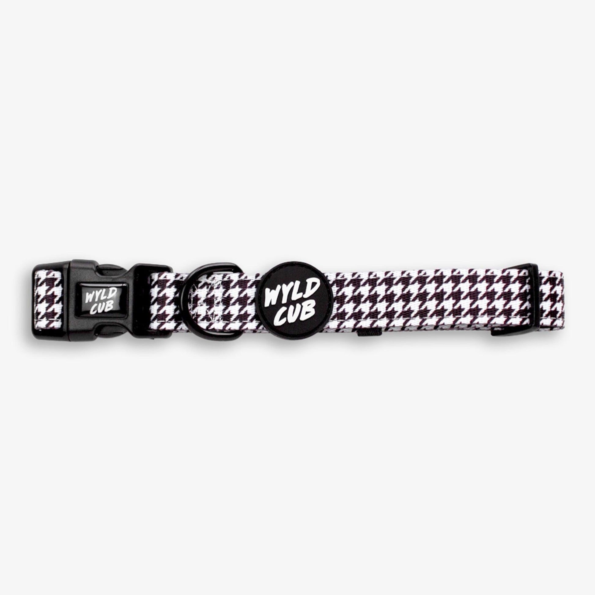 Wyld Cub - Adjustable Dog Collar: Knightsbridge Houndstooth - North East Pet Shop Wyld Cub