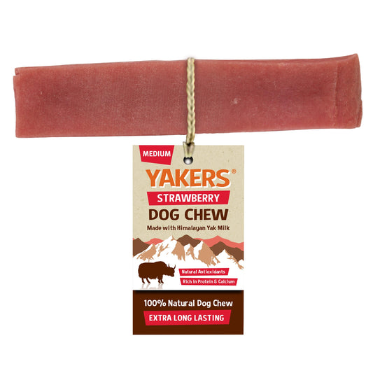 Yakers Strawberry Dog Chew Medium - North East Pet Shop Yakers