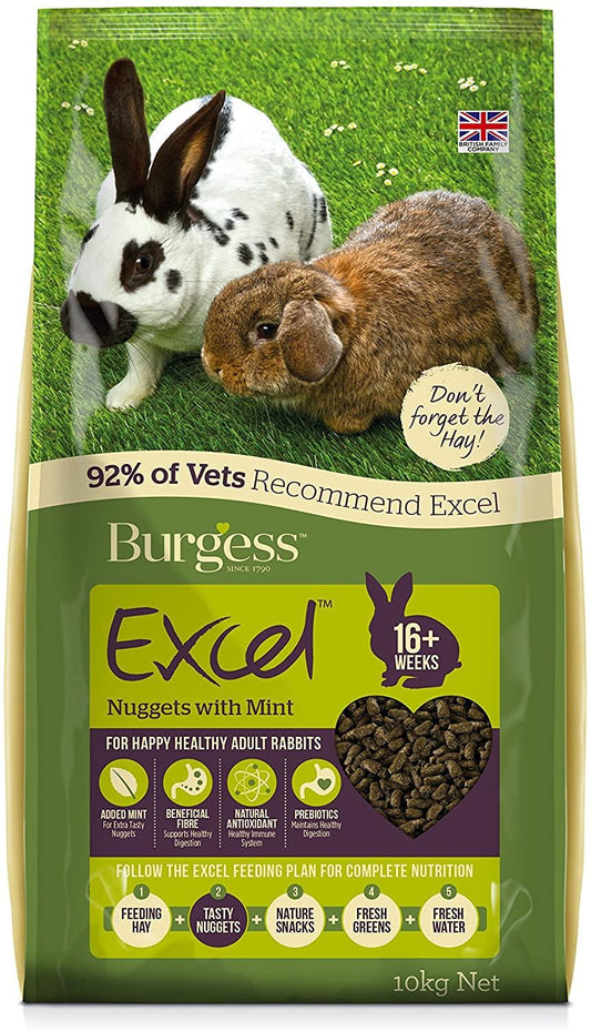 Burgess Excel Adult Rabbit Nuggets with Mint - North East Pet Shop Burgees Excel