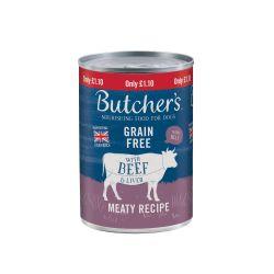 Butcher's Beef & Liver Chunks in Jelly Dog Food Can 400g - 12 Tin Tray - North East Pet Shop Butchers