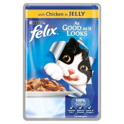 Felix As Good As It Looks Chicken in Jelly - 20 x 100g Pouches - North East Pet Shop Felix