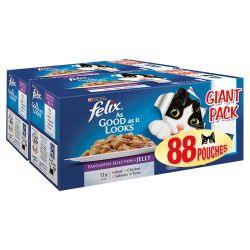 Felix As Good As It Looks Favourites Selection In Jelly - 88 PACK - North East Pet Shop Felix
