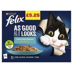 FELIX AS GOOD AS IT LOOKS OCEAN FEASTS selection in Jelly - 48 Pack - North East Pet Shop Felix