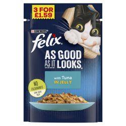 FELIX AS GOOD AS IT LOOKS Tuna in Jelly - North East Pet Shop Felix