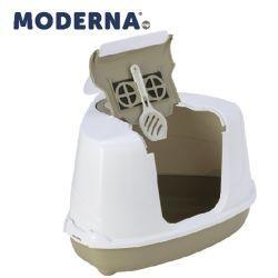 Moderna Corner Hooded Flip Loo Litter Tray - North East Pet Shop Moderna