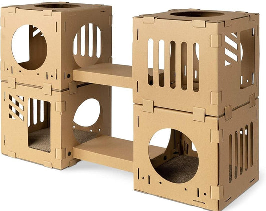 Modular Cardboard Cat & Rabbit House - North East Pet Shop North East Pet Shop