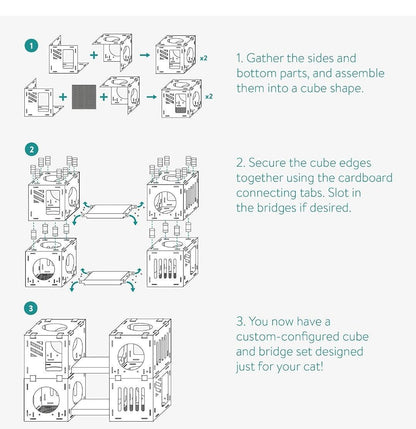 Modular Cardboard Cat & Rabbit House - North East Pet Shop North East Pet Shop