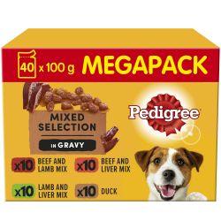 Pedigree Adult Wet Dog Food Pouches Mixed in Gravy Mega Pack 40pk, 100g - North East Pet Shop Pedigree