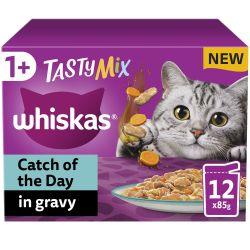 Whiskas 1+ Catch of the Day Mix Adult Wet Cat Food Pouches in Gravy 60 Pouches, 85g - North East Pet Shop Whiskas