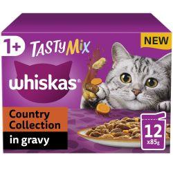 Whiskas 1+ Country Collection Mix Adult Wet Cat Food Pouch in Gravy 60 Pouches, 85g - North East Pet Shop Whiskas