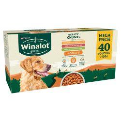 Winalot Meaty Chunks Pouches Mega Pack Mixed Chunks in Gravy 40pk, 100g - North East Pet Shop Winalot